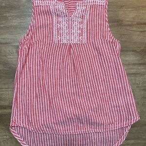 beachlunchlounge Red and White Striped Blouse